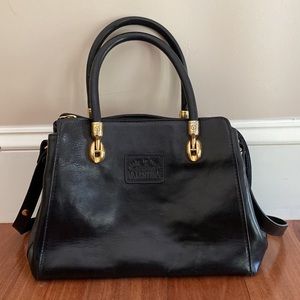 Vintage Black Leather Valentina Purse